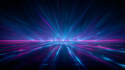 Fototapete - Abstract neon light trails background futuristic glowing speed lines technology wallpaper visual graphic design