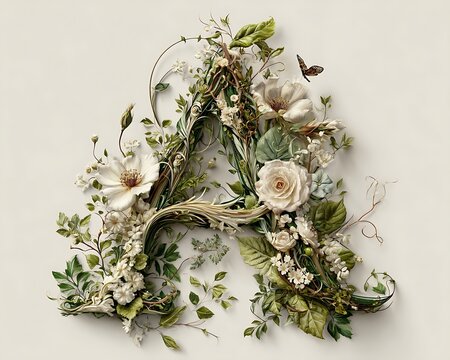 Floral fusion calligraphy letter 