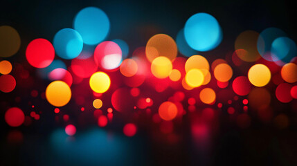 Poster - colorful bokeh lights background abstract blurred bright festive glow party celebration design art