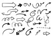 © DeanSign - Multiple handdrawn arrows in various shapes facing right with different styles and textures