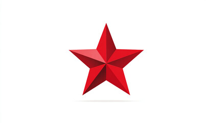 Poster - A single red star with visible facets isolated on a white background