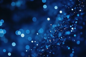 Poster - Vibrant blue bokeh lights and stars create a magical atmosphere with sparkling depth and clarity, blue bokeh lights and stars background