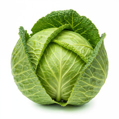 Fresh cabbage shows vibrant green leaves it sits isolated ready for culinary use or healthy eating choices
