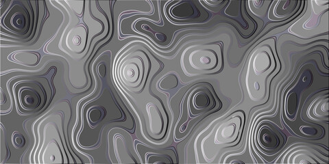 Aufkleber - Abstract topographic map depicting layered contour lines in grayscale with a seamless pattern for design and digital art applications