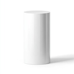 Poster - White cylinder pedestal, smooth surface