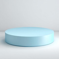 Poster - Light-blue, circular, simple, minimalist podium
