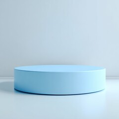 Poster - Light-blue, round pedestal on white background