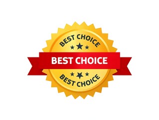 Poster - Gold Best Choice Badge with Red Ribbon Promotion or Advertisement