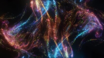 Aufkleber - Abstract Particle Flow with Dynamic Color Shifts for Visual Effects and Compositing