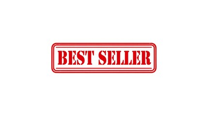 Poster - Vibrant Red Best Seller Stamp Design Against White Background Marketing and Promotion