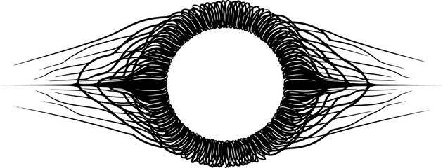 Poster - Abstract line art vector design with circle and flowing lines for graphic design and decoration use editable stock vector illustration