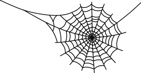 Poster - Spiderweb vector graphic halloween web spider cobweb spooky arachnid line art illustration isolated design editable stock vector illustration