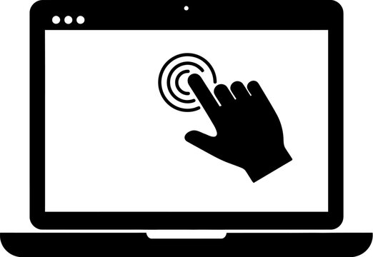 Laptop touch screen technology vector illustration for interface design and user experience icon set editable stock vector illustration