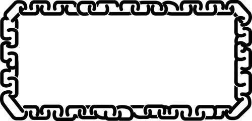 Poster - Black chain border vector graphic frame illustration design element isolated on white background editable stock vector illustration