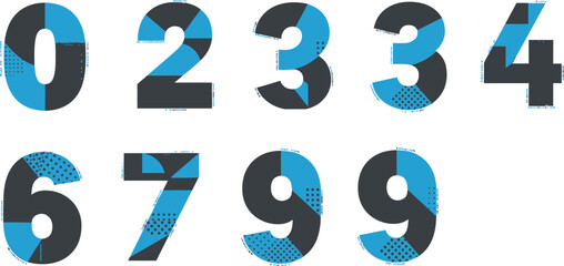 Poster - Number set design vector illustration for graphic design and creative design projects and typography work editable stock vector illustration