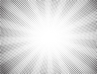 Aufkleber - Dotted background. Abstract halftone concentric pattern. Gradient mosaic radial texture. Vector illustration.