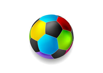 Aufkleber - Colorful soccer ball with glossy surface isolated on white background. Sport vector design