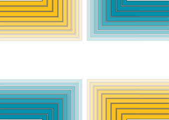 Aufkleber - Blue and orange minimal stripes on white backdrop, abstract background. Vector geometric design