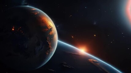 blue earth, illuminate the vast, star-filled universe, a celestial dance of our global planet