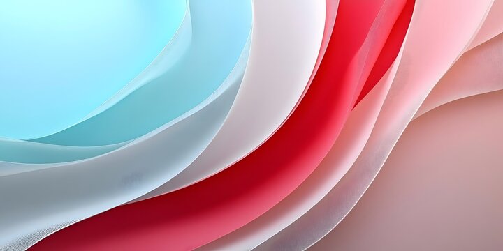 Pastel waves, curved wall design art.