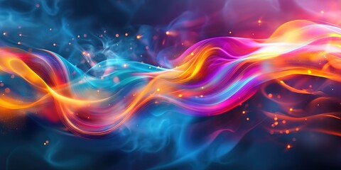 Poster - Abstract Gold and Teal Liquid Wave Sparkling with Light Particles Background Texture, Shimmering gold and teal liquid particles create a dynamic wave pattern ideal for luxury, 32k resolution