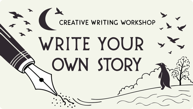 Illustration of write your own story creative writing workshop illustration