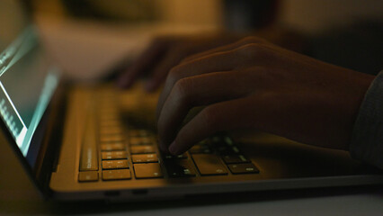 Wall Mural - hands typing code on keyboard.