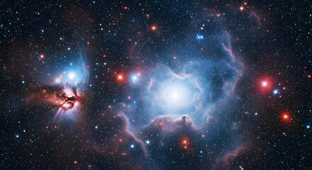 Wall Mural - Outer space nebula cosmos galaxy stars universe celestial bodies cosmic dust interstellar cloud astronomy