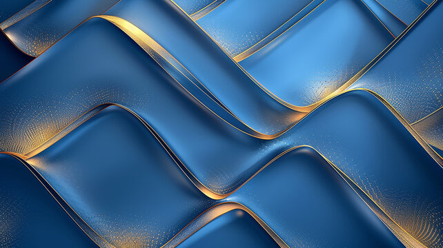 Abstract art background: blue waves and streaks, lines and curves