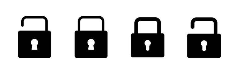 Fototapete - Lock icon set. Padlock icon vector. Encryption icon. Security symbol