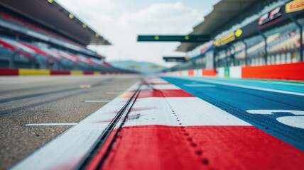 Wall Mural - capture of trackside signage displaying sponsor presence at a racing venue. the perspective showcase