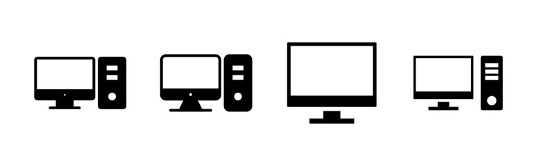 Aufkleber - Computer icon set. computer monitor icon vector.