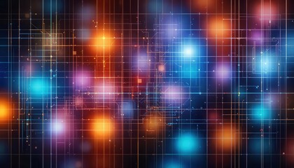 Poster - Colorful digital abstract background for computer screens featuring vibrant shapes and lines