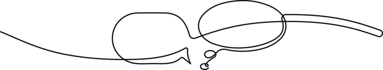 Wall Mural - Speech Bubble in One Line Art. Talk, Message, and Dialog Symbol