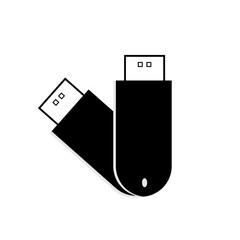 Poster - Simple and modern USB flash drive vector icon in black and white. Ideal for technology infographics, data storage visuals, mobile UI, apps, education, and web design.