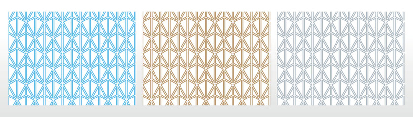 Poster - Set of abstract geometric patterns. Seamless vector backgrounds. Colored ornaments Graphic modern patterns Simple lattice graphic design