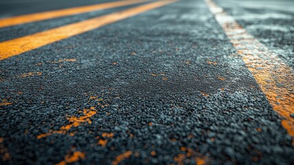 Wall Mural - a close-up shot of an empty f1 track, focusing on the pit area. the image highlights the textured as