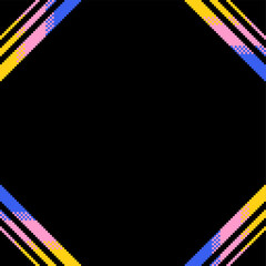 Poster - Disco Retro Spinning Light Frame on Dark Background, Pixel Art Style
