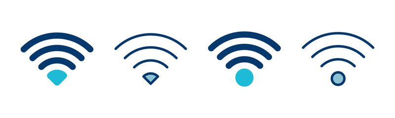 Poster - WIFI Icon vector isolated on white background. signal vector icon. Wireless and wifi icon or sign for remote internet access