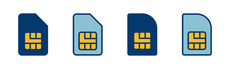 Poster - Sim card icon vector isolated on white background. Mobile slot icon. Mobile cellular phone sim card chip.