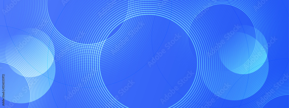 Abstract blue concentric circles and lines, a vibrant and dynamic ...