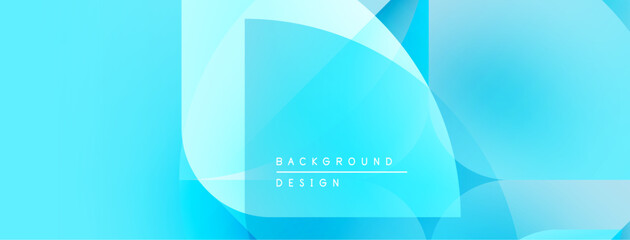 Aufkleber - Abstract blue background. Overlapping shapes create modern design. Soft gradients, smooth transitions present visual harmony.