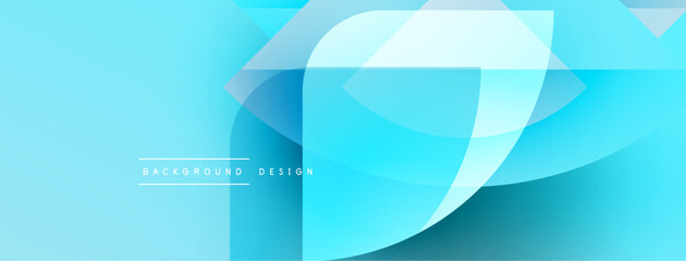 Aufkleber - Abstract blue background. Overlapping layers create dynamic, flowing shapes. Modern design with gradient effect. Minimalist style.