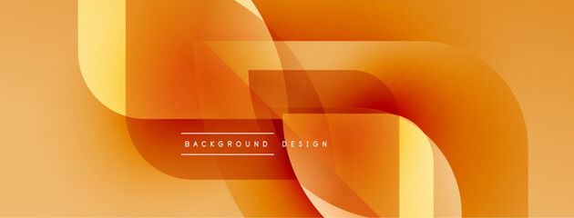 Poster - Abstract orange design. Smooth layers create dynamic visual flow. Modern aesthetic, suitable for backgrounds, presentations.