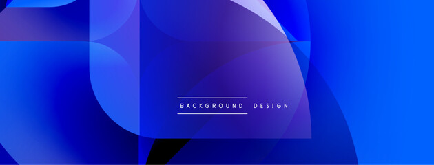 Aufkleber - Abstract blue shapes overlap, creating dynamic gradient effect. Modern design suitable for backgrounds, banners, presentations.