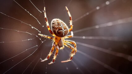 Close-up of a spider spinning its web in nature