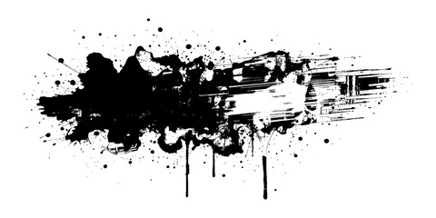 Poster - vector abstract black brush shape white background