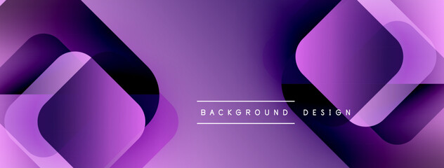 Poster - Abstract purple design features overlapping layers, creating dynamic visual effect. Modern, sleek presentation suitable for backgrounds.