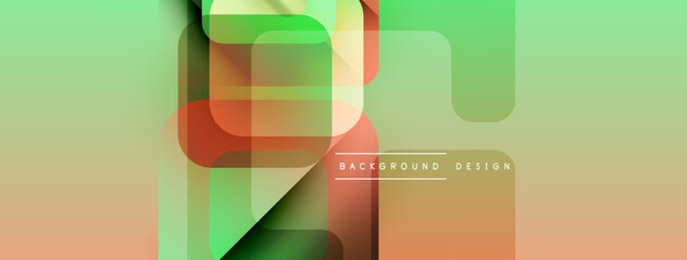 Poster - Abstract geometric shapes overlap, creating vibrant gradient background. Modern design elements suggest innovation, technology.