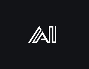 Aufkleber - AI Logo Symbol Modern Tech Monogram Design For Neural Network, CPU System, Robotic Automation, Startup Branding, And Digital Innovation Projects. Futuristic Geometric Style. Vector Illustration